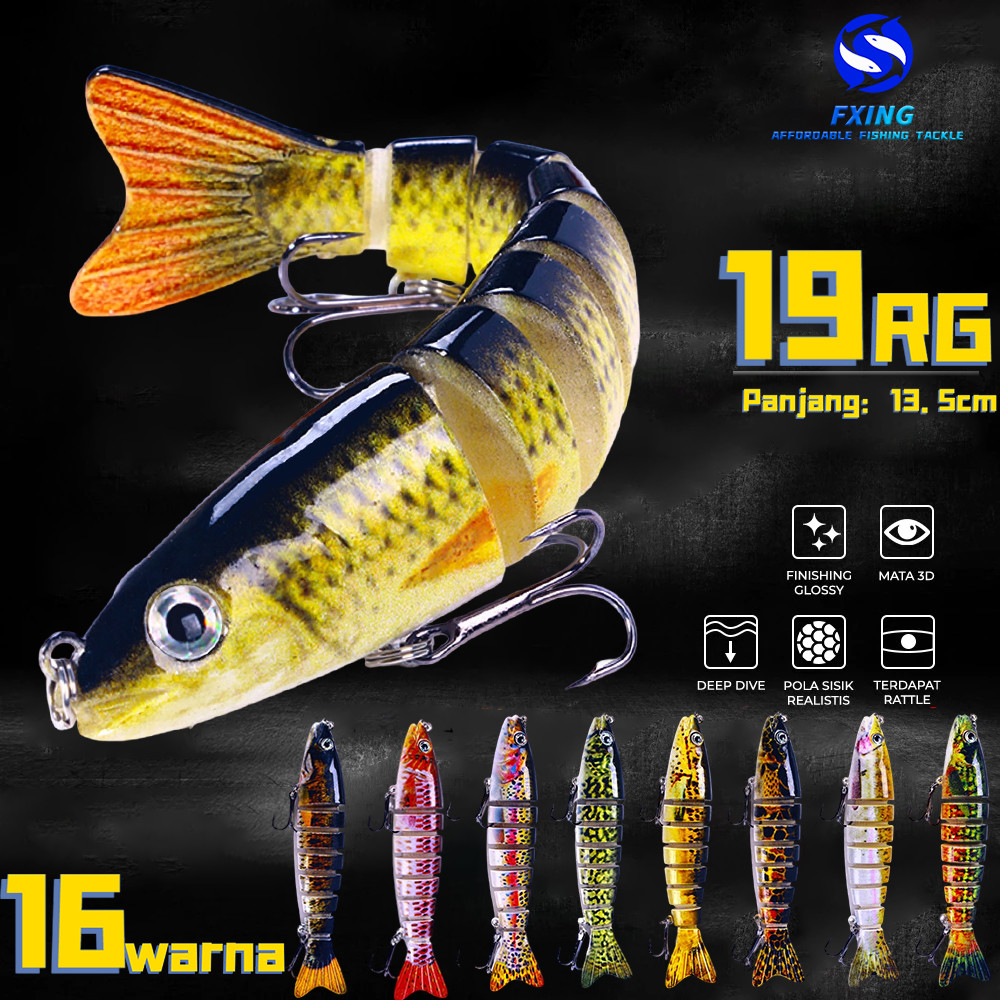 13.5cm/19g Umpan Pancing Casting Lure Swimbait 16wrana  umpan Bentuk Ikan Trout Wobbler FX-805-820