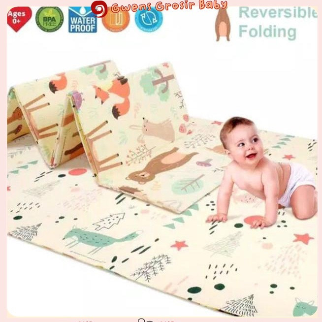CSA 2 in 1 Matras Karpet Playmat Alas Lipat Bayi Foam BahanTebal Ukuran 200 x 155cm PREMIUM