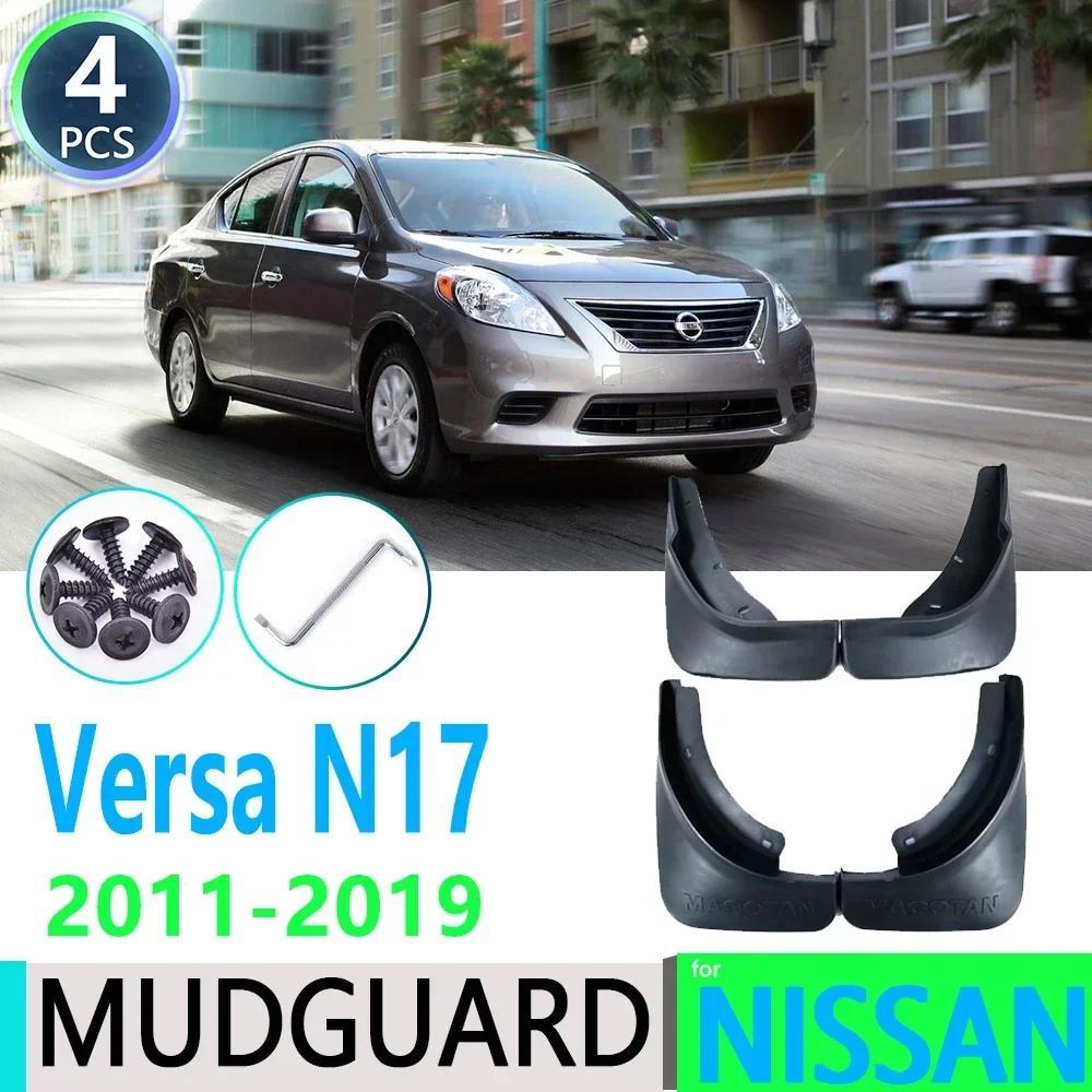 for Nissan Versa Se Latio Sunny Almera N17 2011~2019 4pcs Car Fender Mudguard Mud Flaps Guard Splash