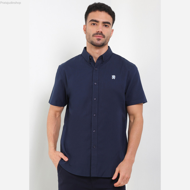 Giordano Men's Short Sleeve Oxford Shirt Pria