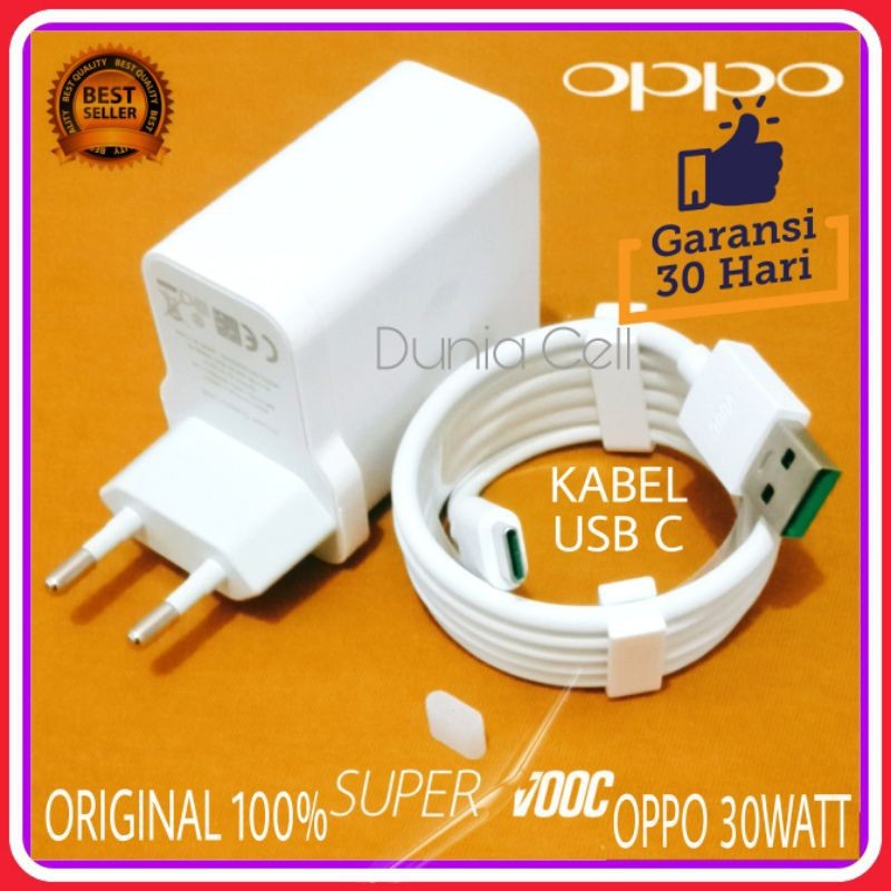 ORI 100% CHARGER OPPO RENO 3 RENO 3 PRO/OPPO RENO 4 TYPE C 30WATT ORIGINAL 100% SUPER VOOC CHARGING