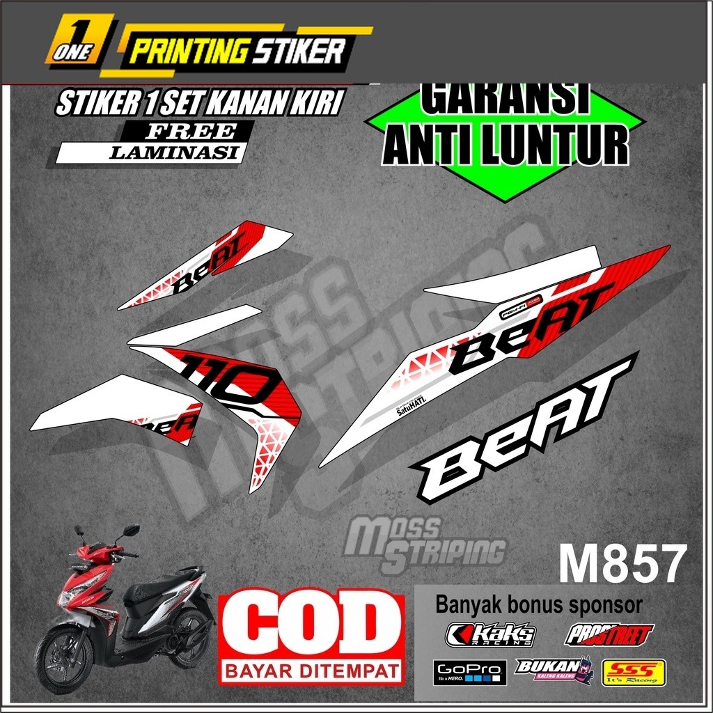 Sticker Stiker Striping Motor Honda Beat Esp Street Fi New 2016 2017 2018 2019 Semi Fullbody Design 