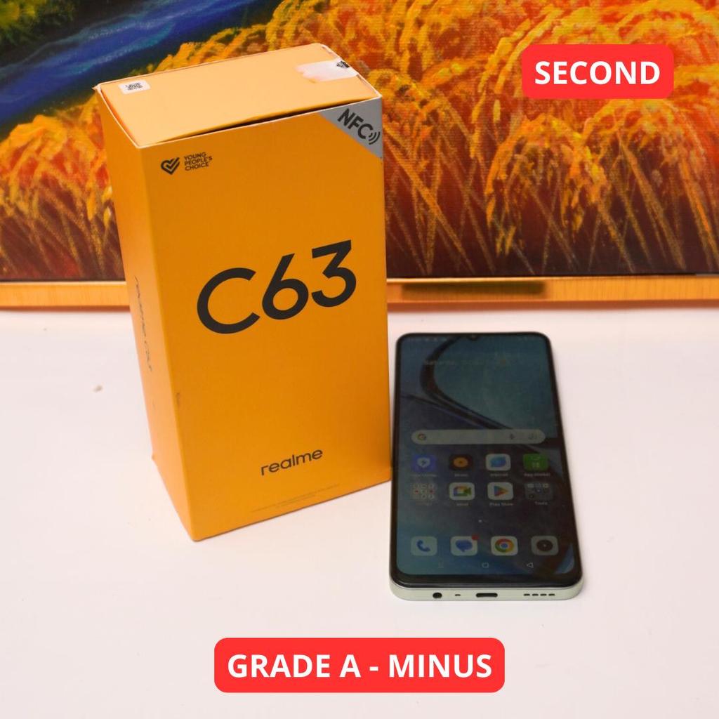 REALME C63 6/128GB GRADE A - MINUS HP SECOND ORIGINAL SINAR MUTIARA CELL