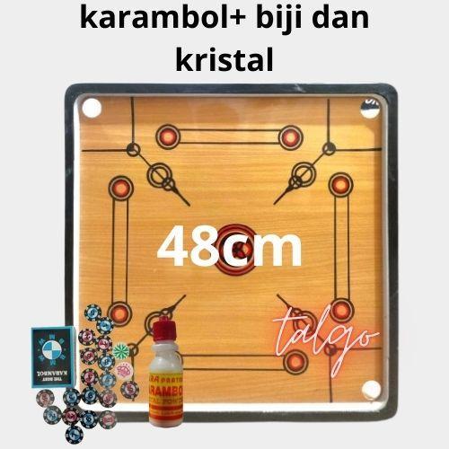 Meja karambol + 1set biji karambol dan bubuk kristal papan karambol - 48 cm, plastik