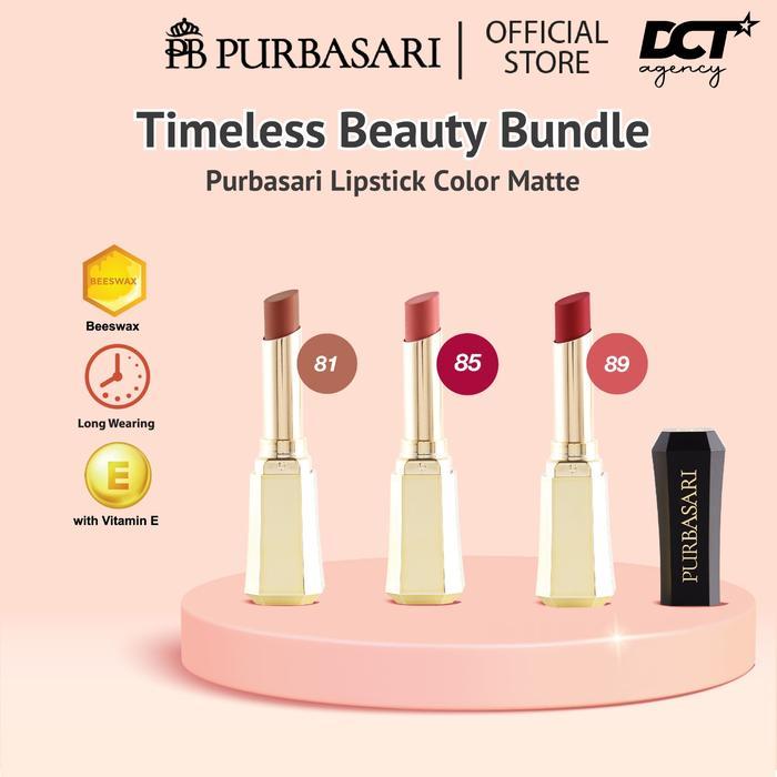 [GET 3] Purbasari Lipstick Color Matte - Pilih Varian Gloss Lipstik - CM81+CM85+CM89