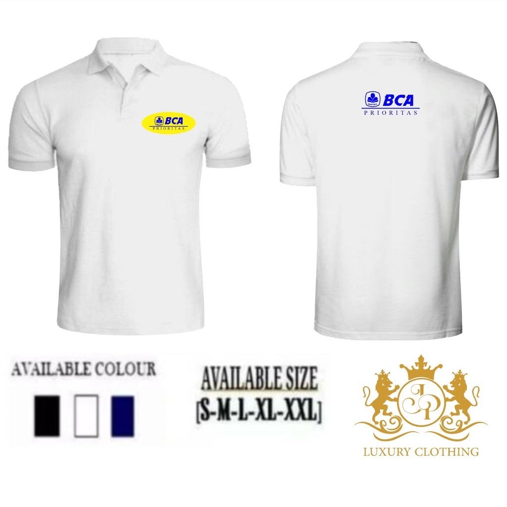 Kaos T-Shirt Baju  Polo Kerah Bank BCA Prioritas Pria Wanita Kaos Wangki Distro Premium Quality