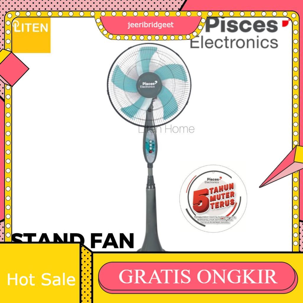 Kipas Angin 16" Pisces 1616 Pro / Stand Fan Bearing Pemberat 16 Inch