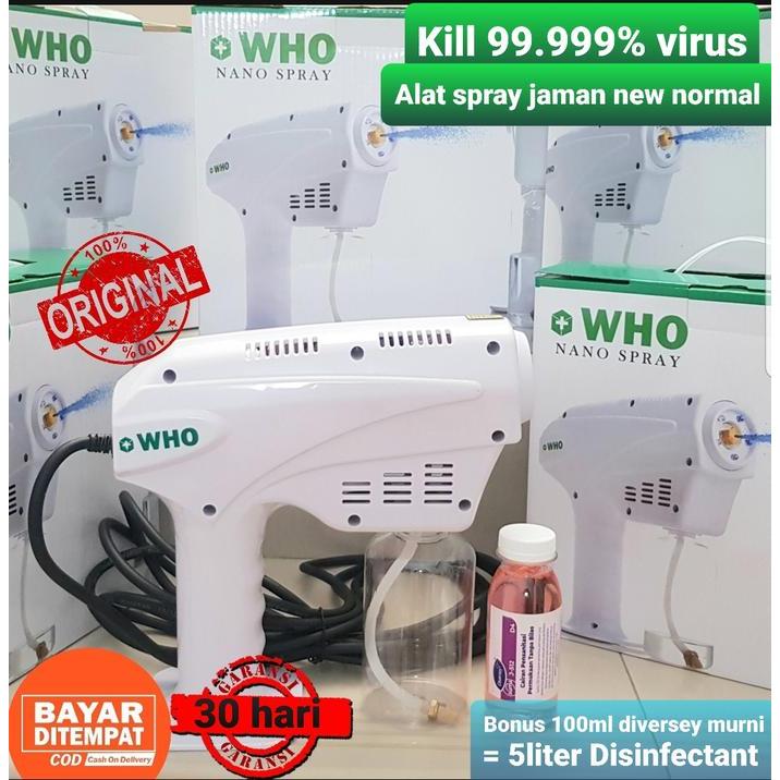 promo|| NANO SPRAY GUN DISINFEKTAN ALAT MESIN FOGGING STERIL ANTI VIRUS WHO - WHO Nano Kabel