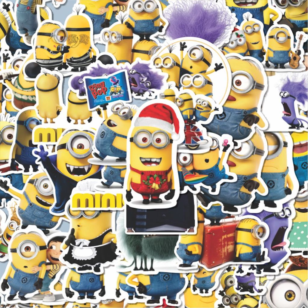 100PCS Lucu Stiker  Despicable Me Minions 1 Stiker Aesthetic Stiker Anti Air Stikers Berperekat Wate