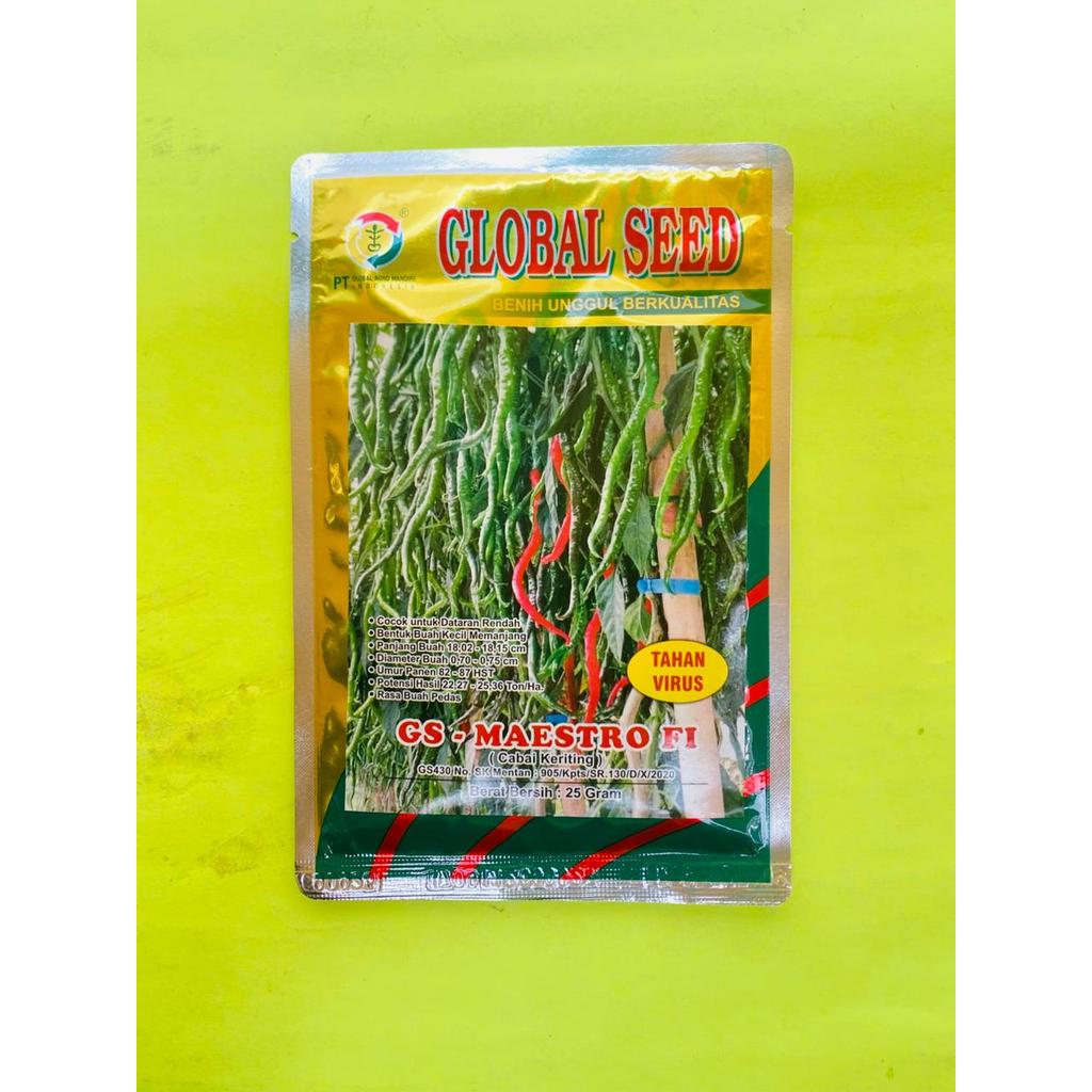 Benih Cabe Keriting Sumatera dataran rendah Tahan Virus GS MAESTRO isi 25gr dr Global Seed