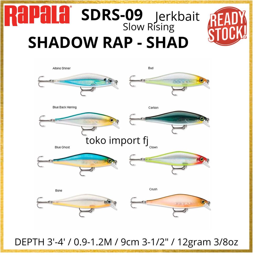 Umpan Pancing 9cm 12gram Ikan Rapala SDRS-09 Jerkbait Slow Rising Depth 3'-4' 0.9-1.2m - Lure Castin