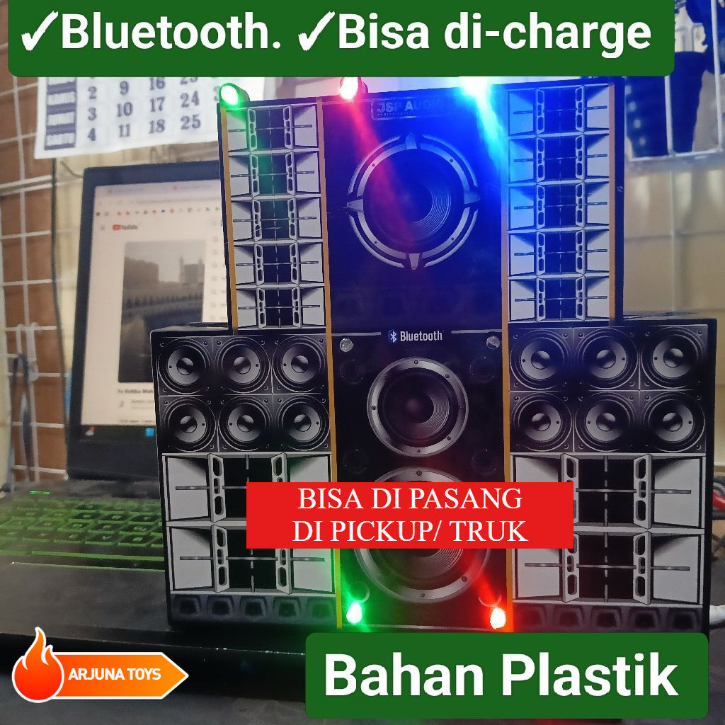 Support Bluetooth Sound System Horeg Sound Mini Musik Lampu Oke Gas Miniatur Jumbo