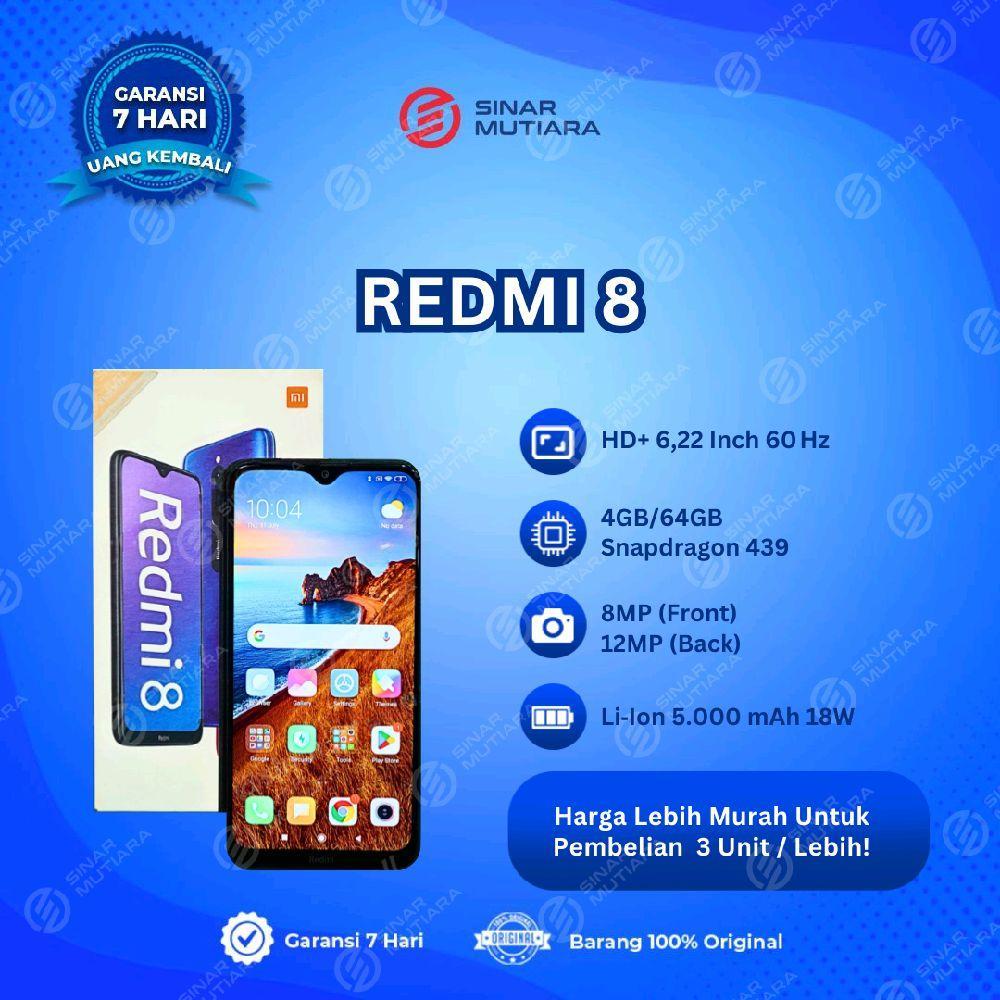 XIAOMI REDMI 8 4/64 GB HP SECOND ORIGINAL SINAR MUTIARA CELL