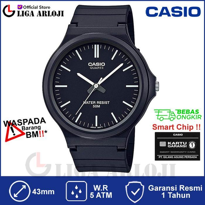 Fits Style Casio MW-240 Jam Tangan Pria Resin Water Resist 50m Quartz Analog Garansi Resmi - Hitam