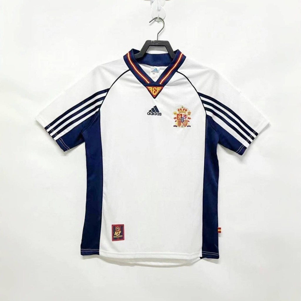 98/99 Spanyol Jauh Klasik Retro Peringatan Seragam Sepak Bola Olahraga Bordir Jersey Kustom