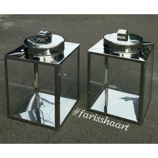 Toples Stainless Kaleng Kerupuk 15x18 / Kaleng Krupuk Stainless Modern