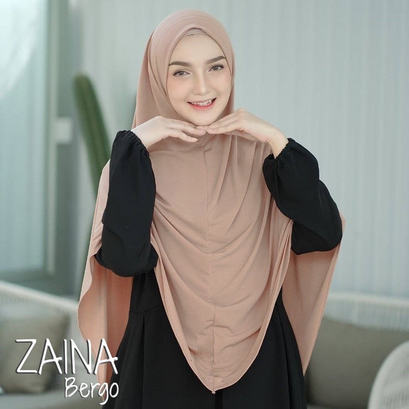 HIJAB JILBAB KERUDUNG SYARI KHIMAR INSTANT ZAINA BERGO INSTAN JERSEY