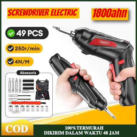 Cordless Screwdriver 4.2 V Mesin Bor Cordless Mini 50pcs Set Screwdriver Obeng Baterai Bor Cordless 