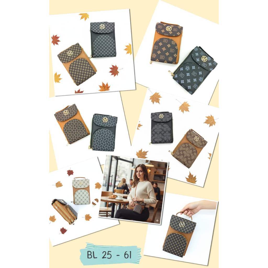 Tas Selempang HP Wanita Modern Motif Monogram– Simple & Elegan