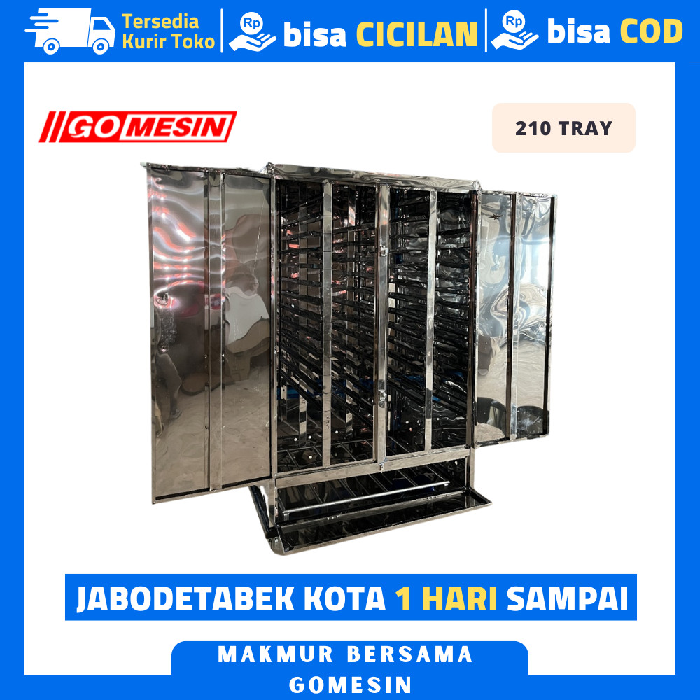 Mesin Pengering Ompreng 210 Tray - Pengering Ompreng MBG Stainless 210 Tray
