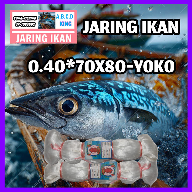 JARING IKAN SENAR 040-70x80 YOKO / JARING IKAN 0.40 / JARING IKAN COD / JARING PUKAT SENAR