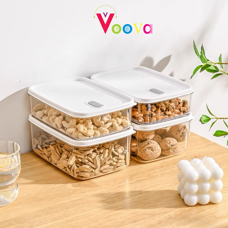 VOOVA Storage Kulkas/ Penyimpanan Box Sayur/ Toples Kulkas/ Toples Bening Transparan Serbaguna/ BPA 