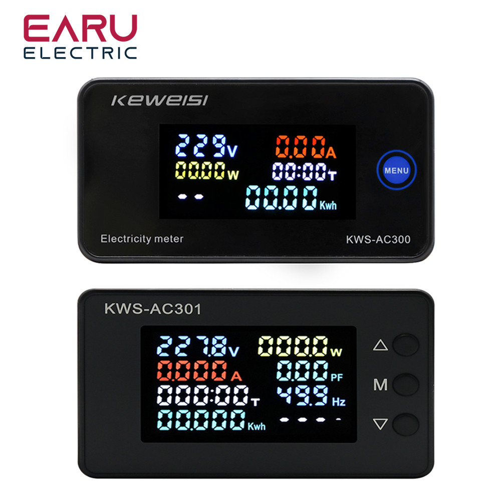 KWS-AC301 KWS-AC300 AC 50-300 100A gital Power Energy Voltmeter Ammeter Voltage Wattmeter Kwh temper