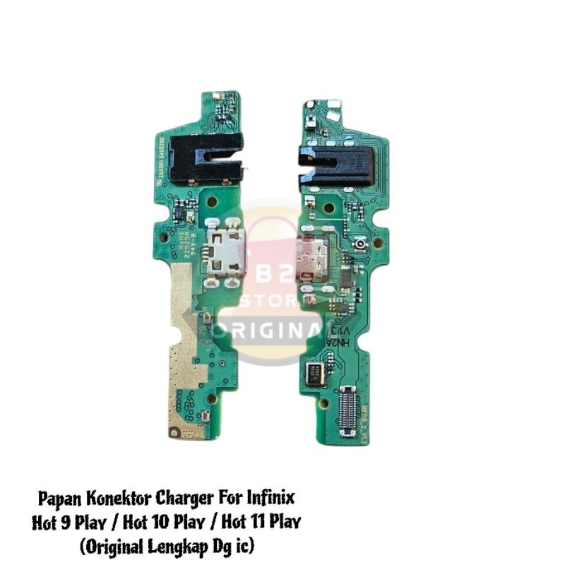ORI ada IC - Konektor Charger / Papan Con Cas  Infinix Hot 9 Play / Hot 10 Play / Hot 11 Play Origin