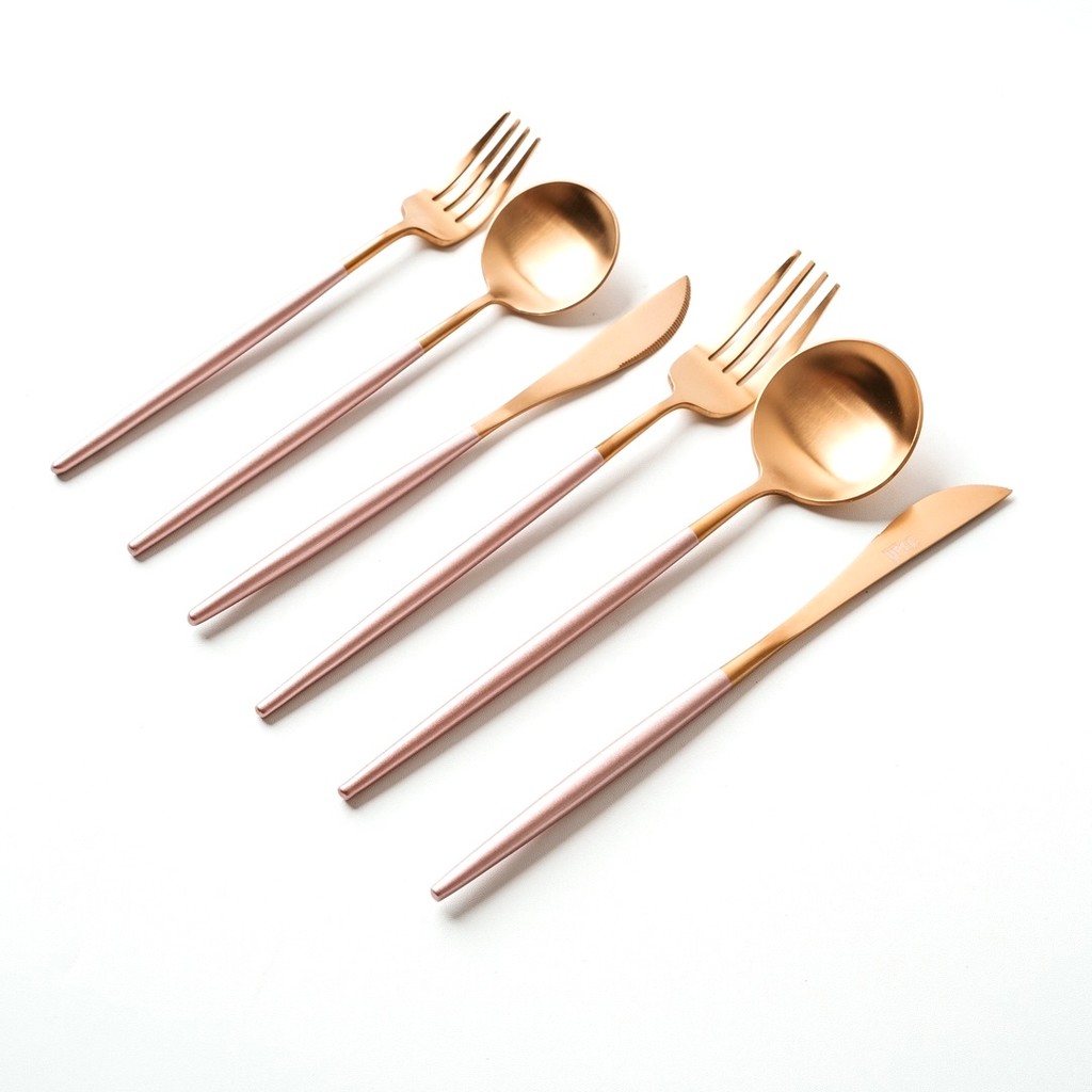 Bali Appetite - Bellini Sendok Garpu Pisau Premium Gold Matte Cutlery Set Cutlery Premium Tableware 