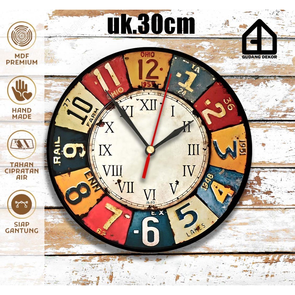 Dinding Klasik Vintage Jam Dinding Kayu Minimalis Dekorasi Kamar Elegan Vintage Unik Jam Dinding Kla