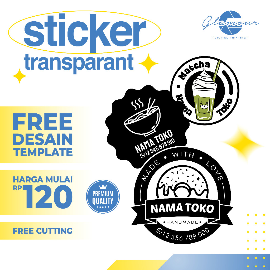 STICKER TRANSPARANT, STIKER BOTOL, STIKER LABEL KOPI, STIKER MINUMAN, STIKER ANTI AIR, STIKER MURAH