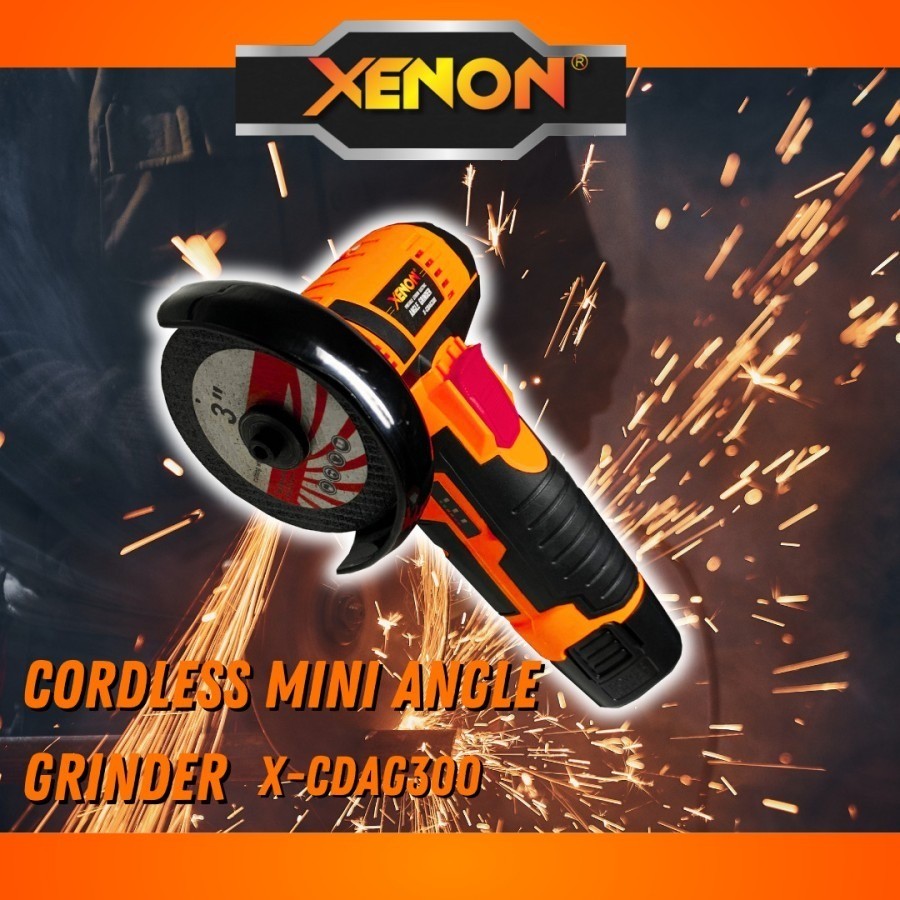 XENON CDAG300 CORDLESS MINI GRINDER 3" - Gerinda Baterai 12V Dapat 2 Baterai 3 Inch JD