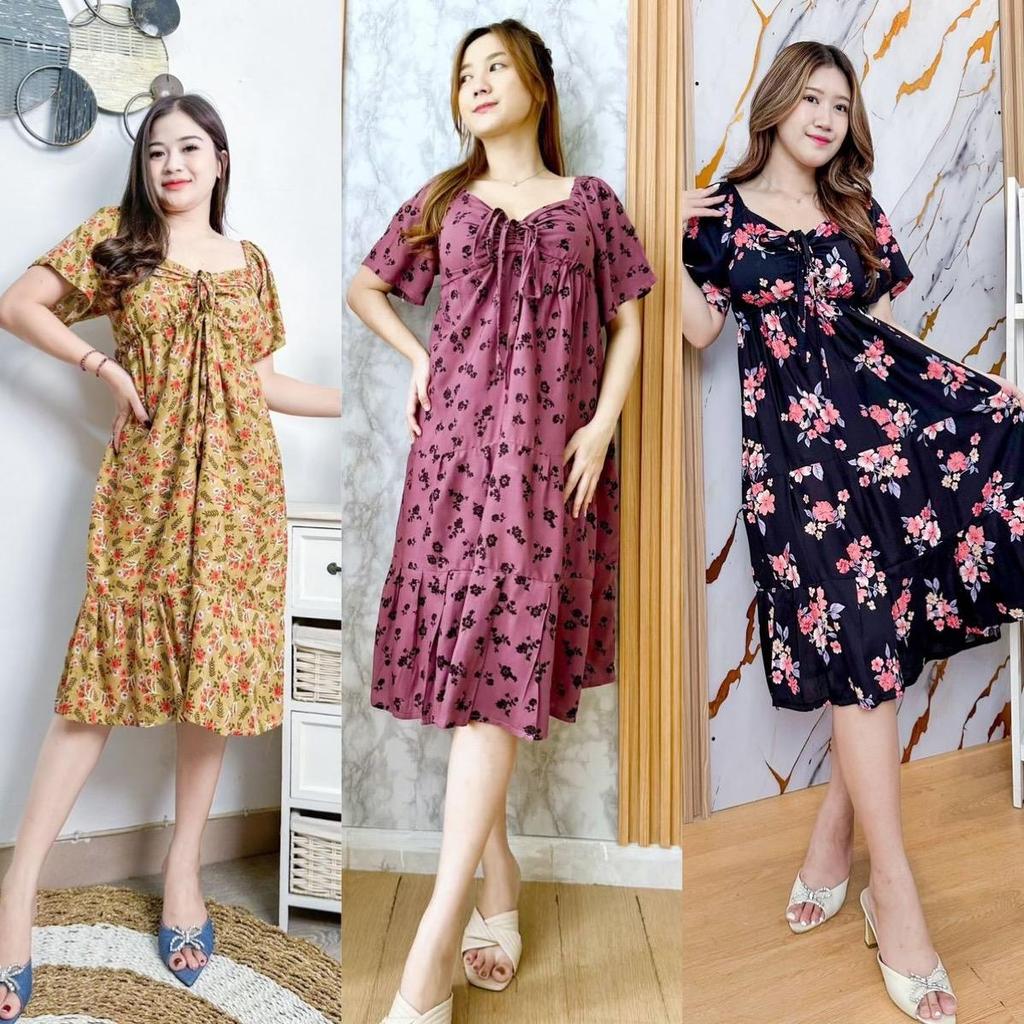 DASTER PUTRI BALI - CECILIA DASTER RAYON BALI Dress Motif Nyaman Panjang Printing Casual Wanita Kain