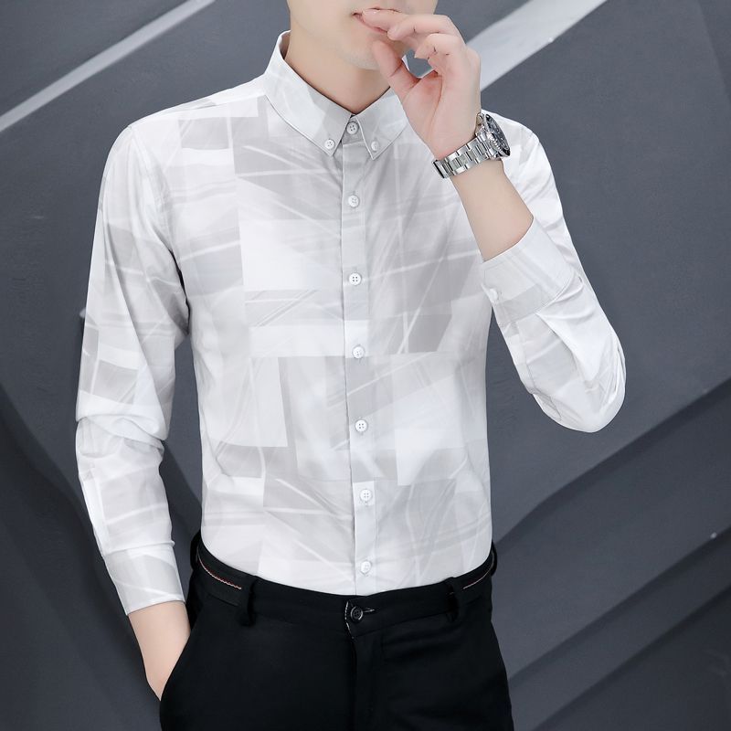 Pria kasual bisnis gaya korea slim fashion kemeja. Pria kasual bisnis gaya korea slim fashion kemeja