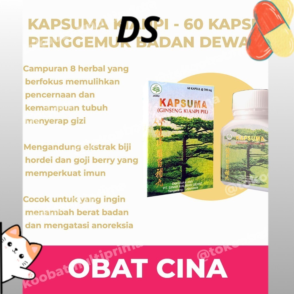 Isi 60 Kapsul - Obat Cina Penggemuk Badan Dewasa