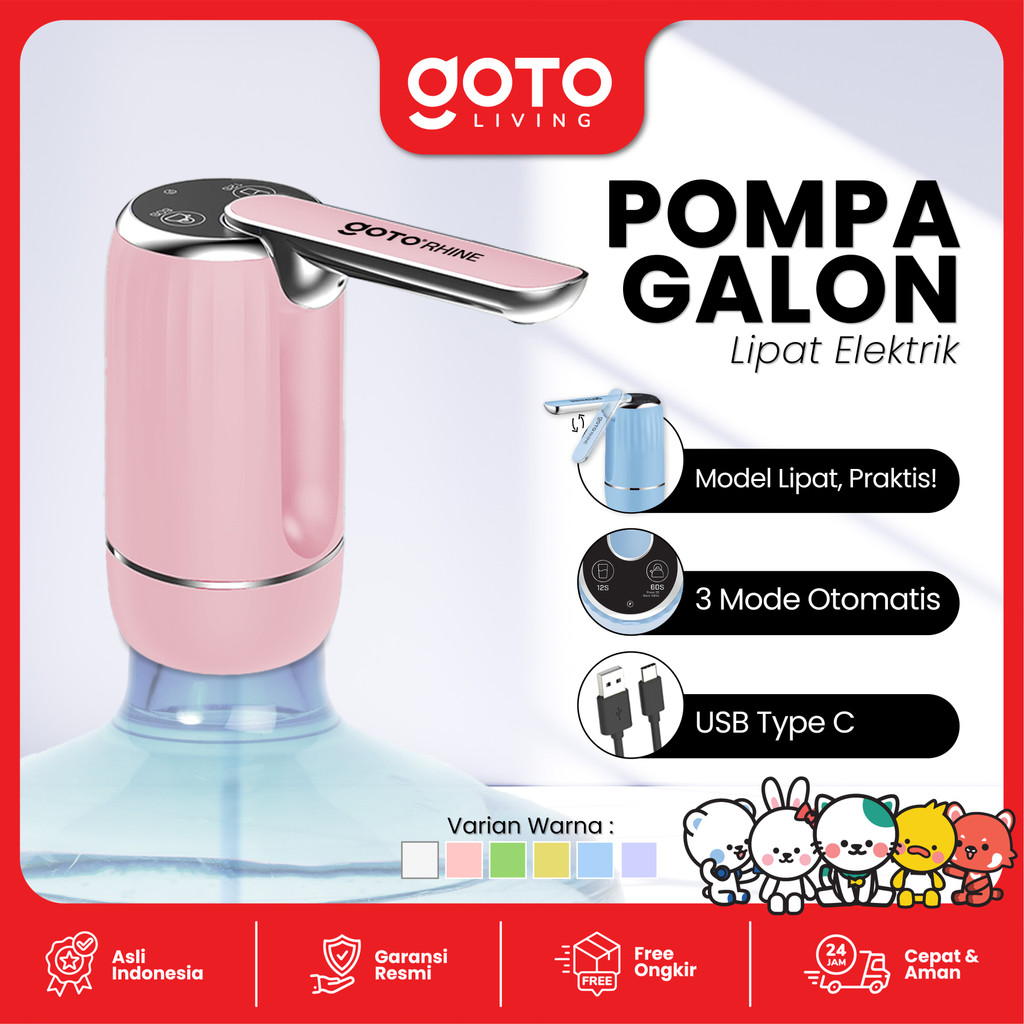 Goto Rhine Pompa Galon Elektrik Dispenser Air Minum Pump Charge USB