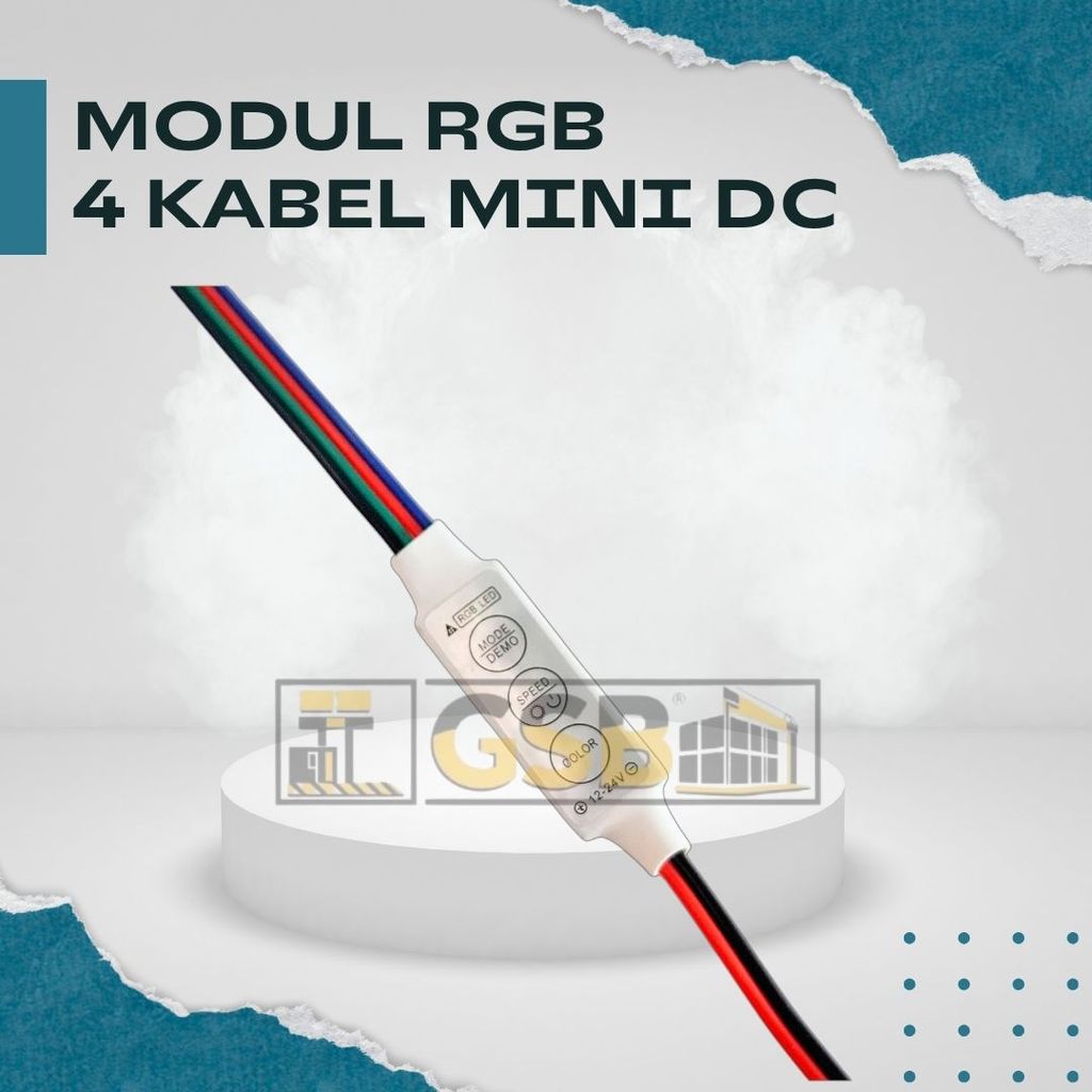 Modul Controller RGB LED 12V–24V Mini 4 Pin untuk Strip LED 4 Kabel