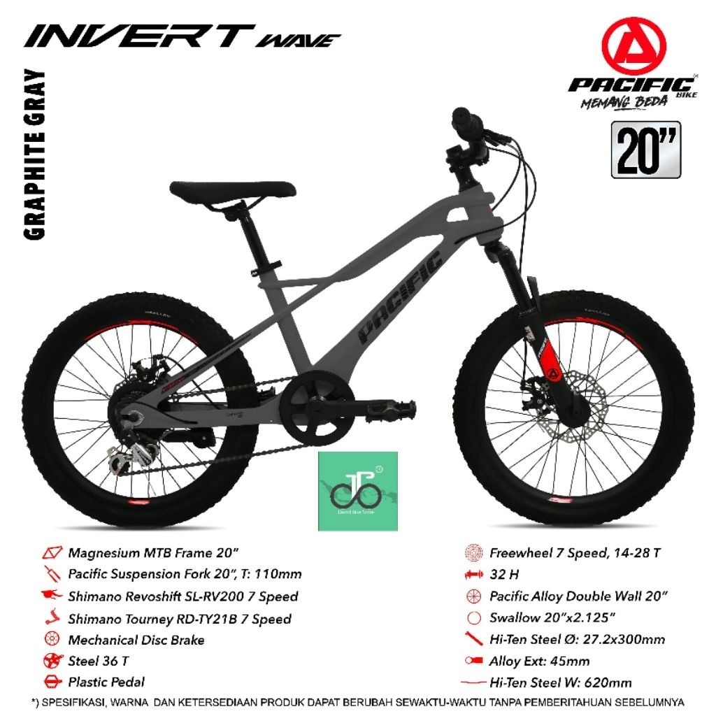Sepeda MTB 20" Pacific Invert Wave 20an NEW