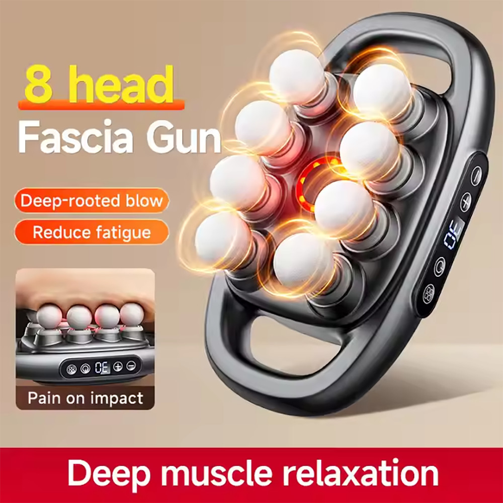 High Percussion Vibration Back Neck with 30 Speed Levels & 8 Heads Massage Deep Tissue Body Muscle M