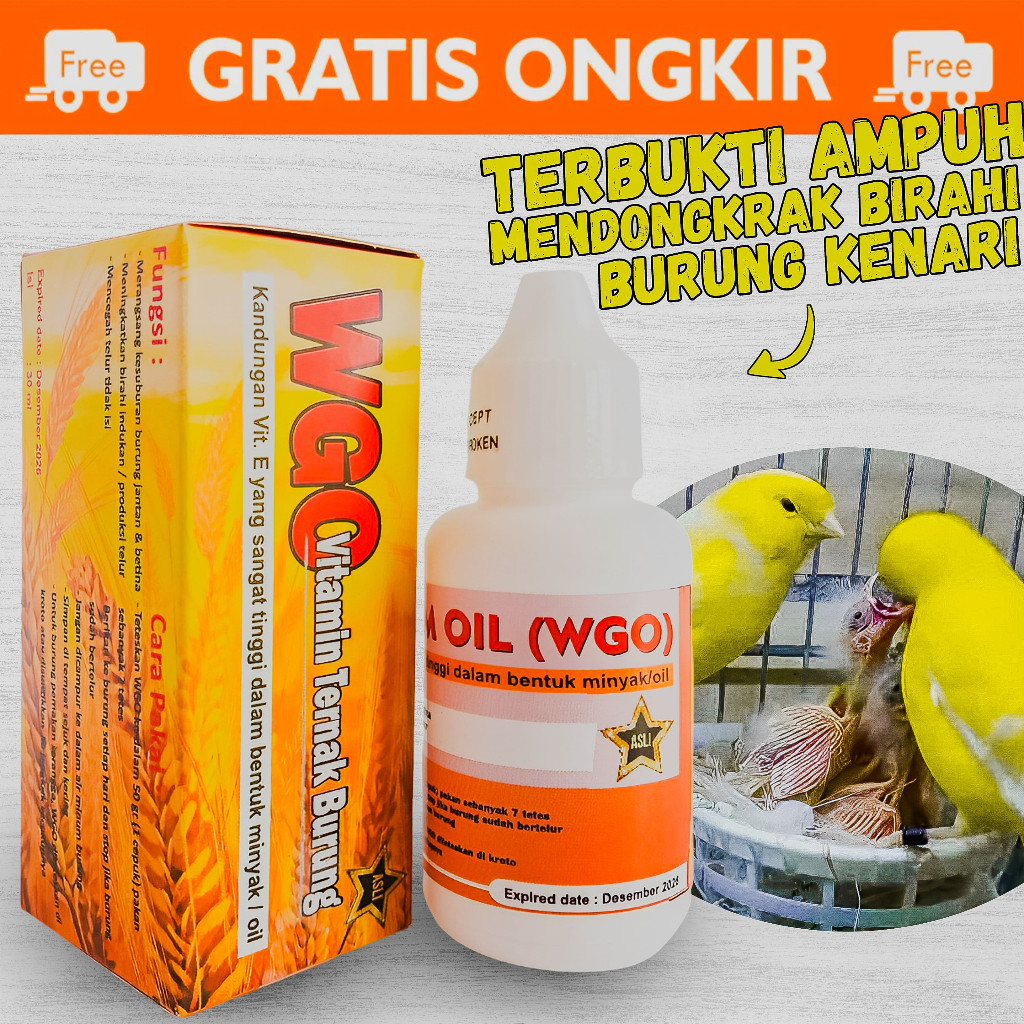[CAHAYA PETSTORE] WGO Asli Vitamin Suplemen Obat Ternak Breeding Burung Kenari
