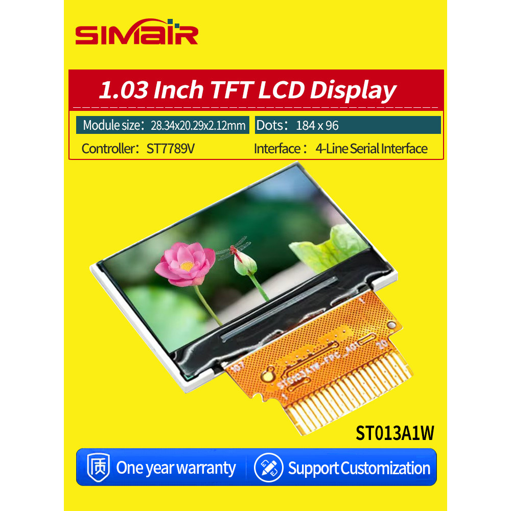 Original ST0103A2W-WSNLW-F ST013A1W-FPC-A02 IPS Screen184x96 1.03 In TFT LCD say SPI Interface For A