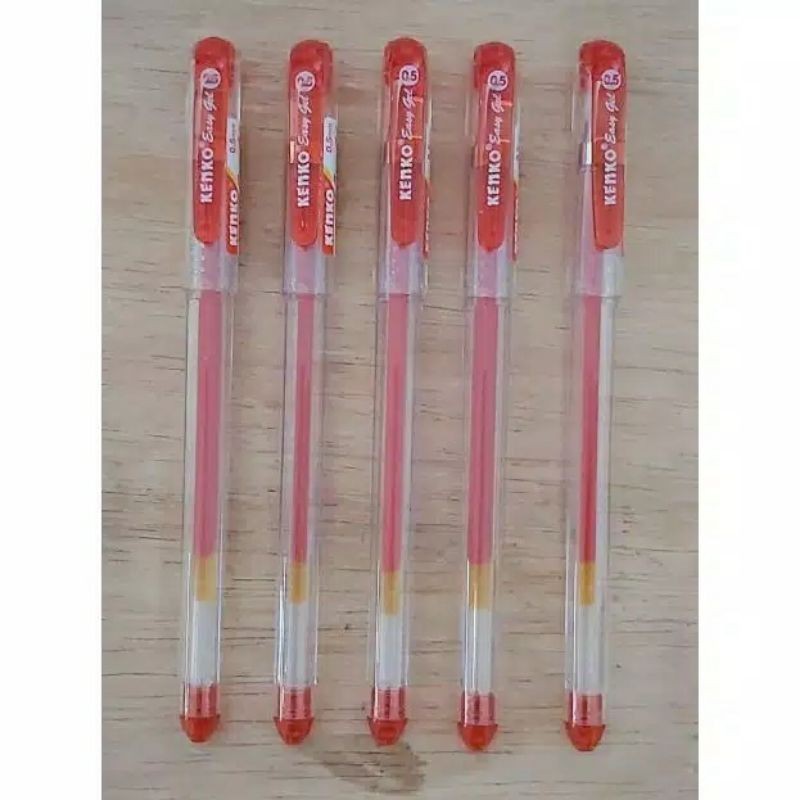 KENKO easy gel merah 0.5mm pulpen pena 1 Pack / 12 Pcs