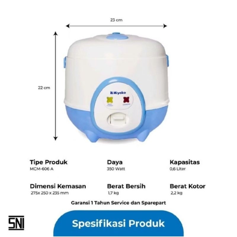 MAGIC COM MIYAKO MINI RICE COOKER 0,6 LITER