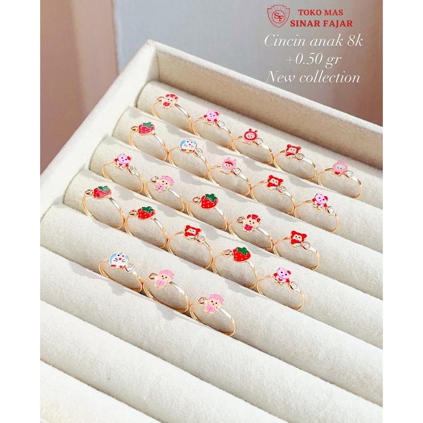 Cincin emas anak karakter kartun lucu kadar 8K/375