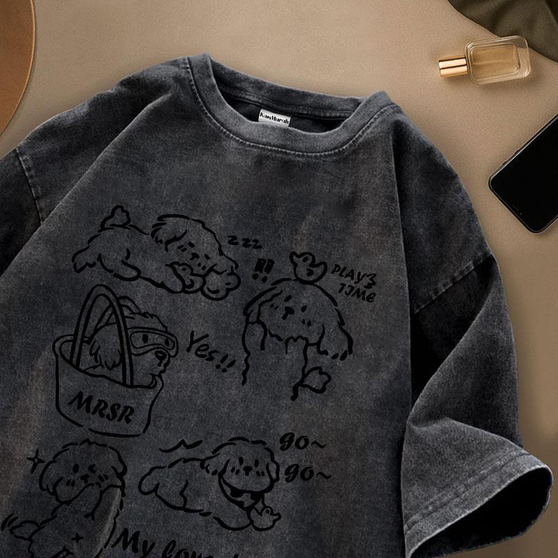 Kaos Murah Id - Oversize Outfit Hub Tshirt Kaos Lengan Pendek | Motif Dogi | Kaos Oversize Warna Hit