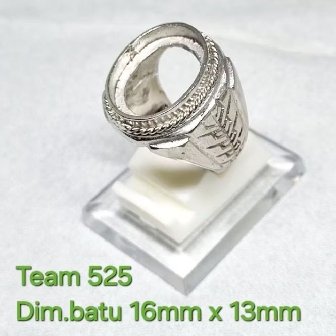 Ring emban alpaka super dim 16x13 tanam simple pengikat ring cincin batu akik eceran kodian