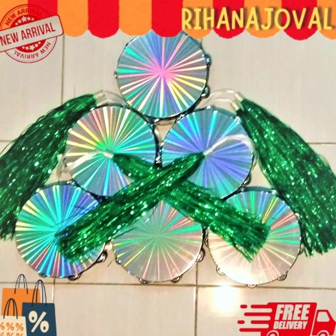 Tassel Tamborin Metalik Rumbai Pita Tamborin Alat Tari Tasel Untuk Props Penari Tamborine Gereja HOT