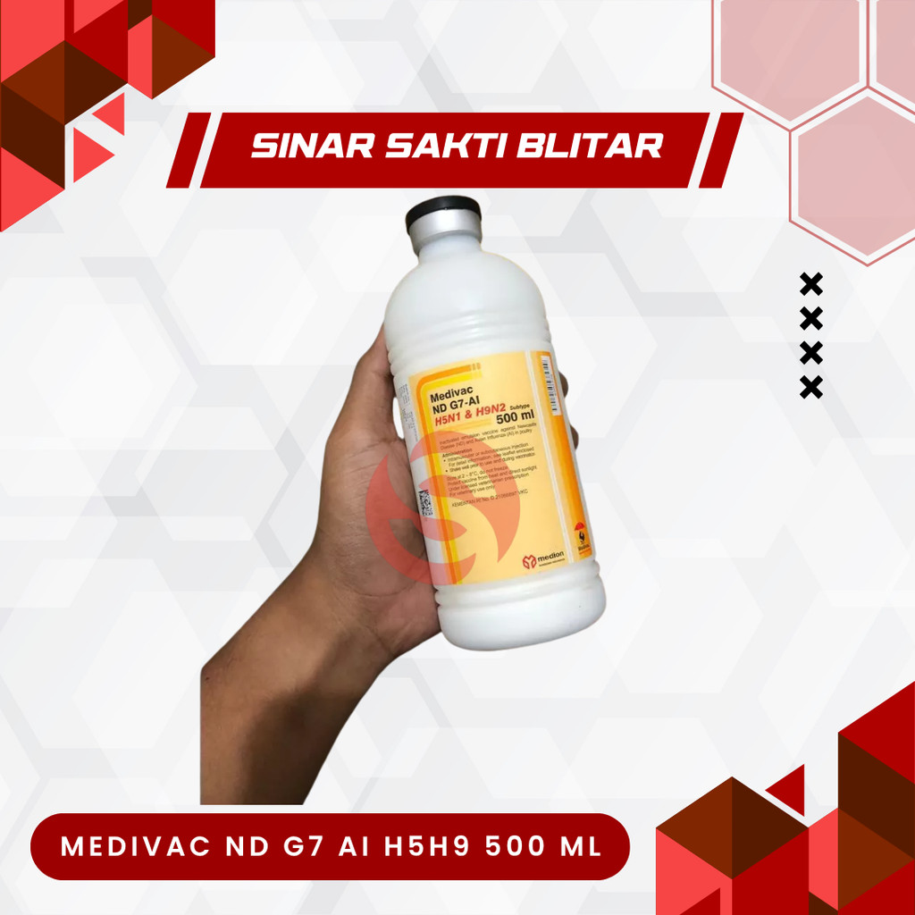 Vaksin Medivac ND G7 AI H5H9 500 ml 1000 Ekor - Vaksin Mencegah ND dan AI pada unggas