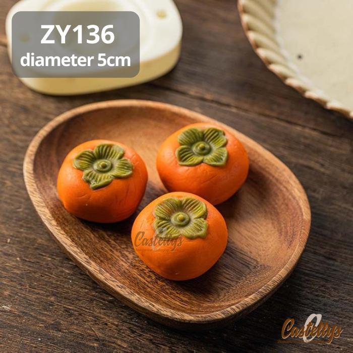 Cetakan Kue ZY137 Wagashi Mochi Mooncake Model Pumpkin Orange Jeruk - ZY136