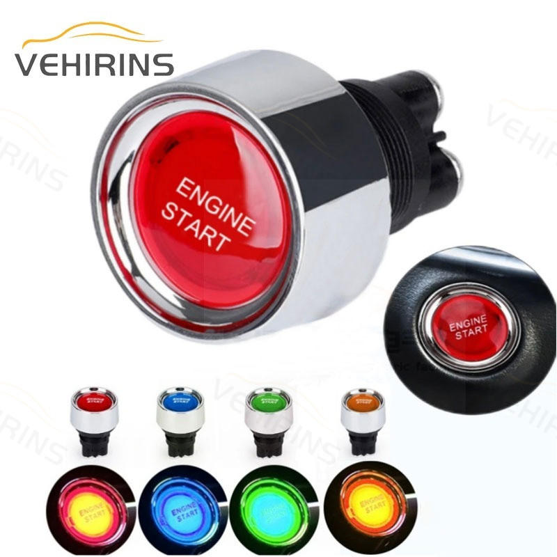 Saklar Tombol Start LED 50A12V Universal Untuk Mobil Pengganti Starter Engine Keyless LED Switch on 